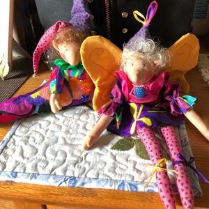 Elf’s, Colorful & Cheerful Dolls, Set/Two (2), Handmade 💟